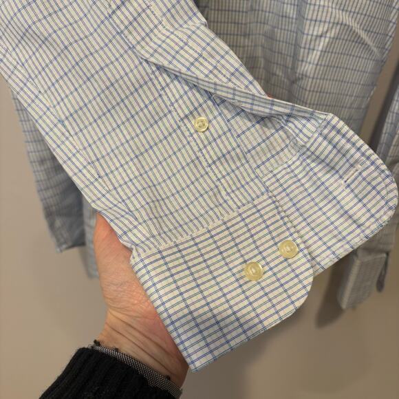 Forsythe of Canada Non Iron Tailored Fit Mens Dress Shirt 15.5  34/35 Blue - Picture 5 of 9